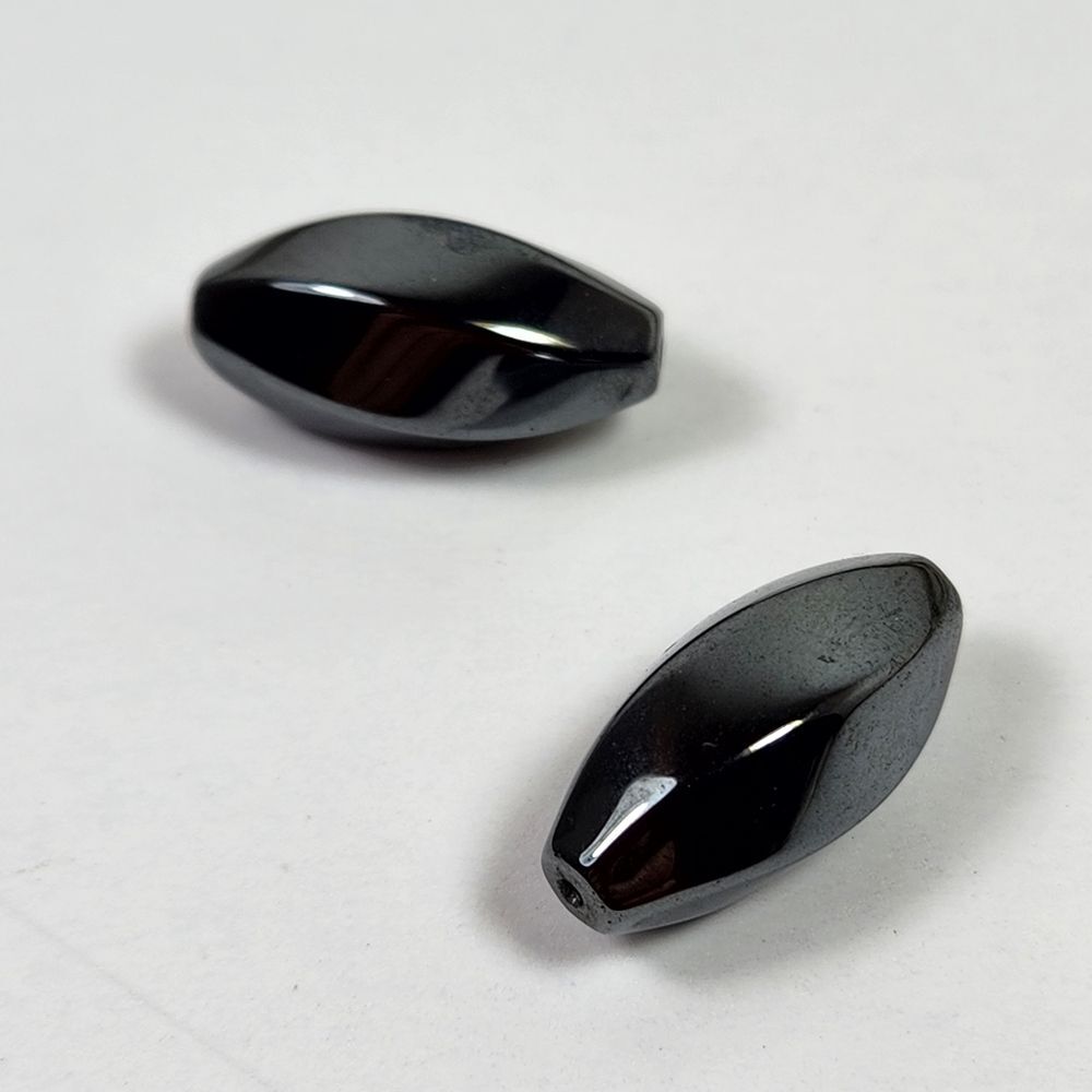5 for $10 Bead Hemalyke, 20x10mm twisted oval, lot of 2 black